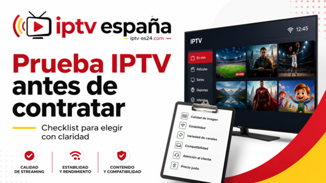 Prueba IPTV antes de contratar con checklist de calidad, estabilidad, contenido y compatibilidad